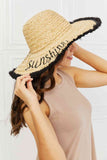 Fame Sunshine Straw Fringe Embroidered Boho Hat - Rosa Apparel