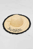 Fame Sunshine Straw Fringe Embroidered Boho Hat - Rosa Apparel