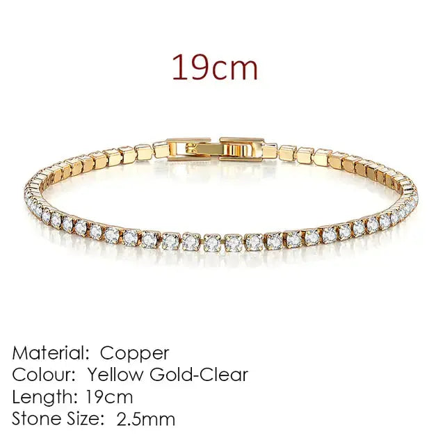 Fashion Multicolor Zircona Tennis Chain Bracelet for Women - Rosa Apparel