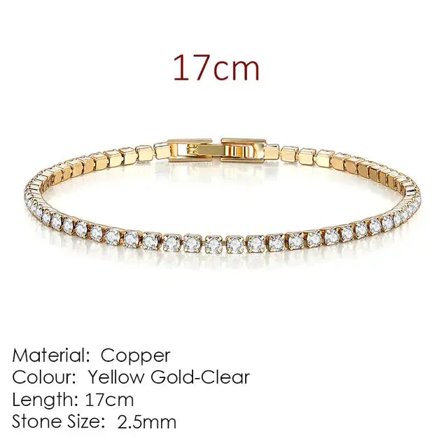 Fashion Multicolor Zircona Tennis Chain Bracelet for Women - Rosa Apparel