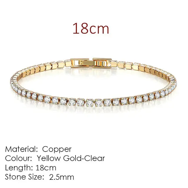 Fashion Multicolor Zircona Tennis Chain Bracelet for Women - Rosa Apparel