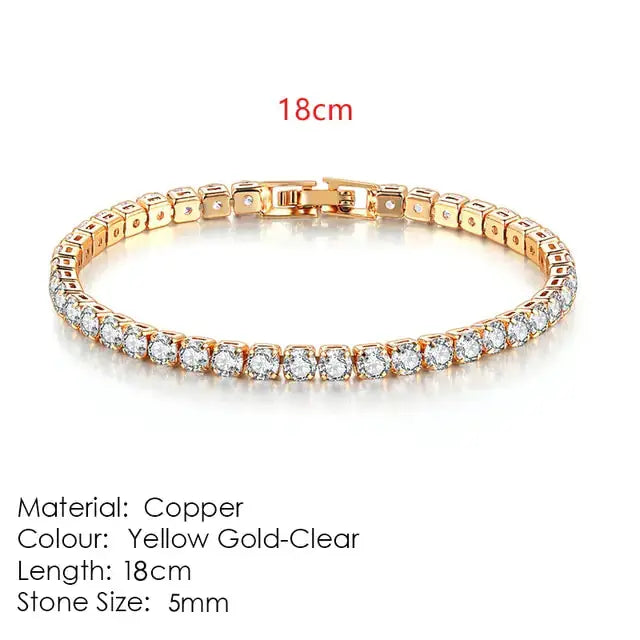 Fashion Multicolor Zircona Tennis Chain Bracelet for Women - Rosa Apparel