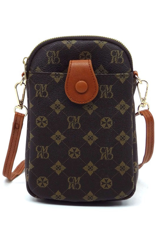 Fashion World CM Monogram Mini Crossbody Bag Cell Phone Purse - Rosa Apparel