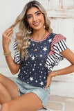 Flag Stripe Ruffle Sleeve Star Shirt USA 4th Of July by EG Fashion - Rosa Apparel