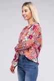 Floral Printed Long Sleeve Collar Neck Shirt - Rosa Apparel