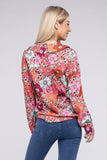 Floral Printed Long Sleeve Collar Neck Shirt - Rosa Apparel