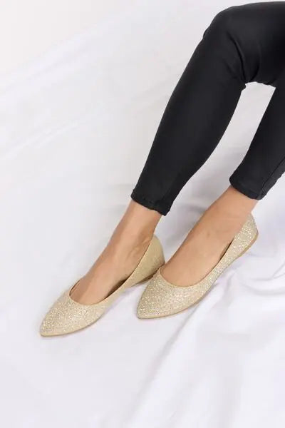 Forever Link Rhinestone Point Toe Flat Slip-Ons - Rosa Apparel