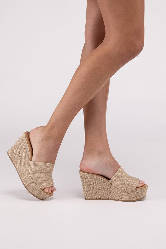 Fortune Dynamic Bounty-S Wedge Platform Open Toe Heels - Rosa Apparel