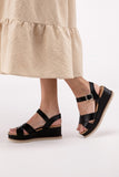 Fortune Dynamic Chic Clever-S Cross Strap Wedge Sandals - Rosa Apparel