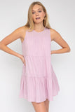 Gilli Casual Sleeveless Tiered Round Neck Loose Mini Dress - Rosa Apparel