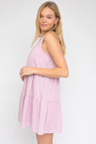 Gilli Casual Sleeveless Tiered Round Neck Loose Mini Dress - Rosa Apparel