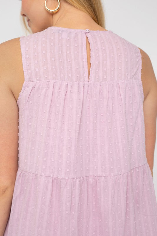 Gilli Casual Sleeveless Tiered Round Neck Loose Mini Dress - Rosa Apparel