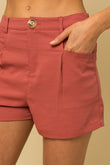 Gilli Casually Chic Double Breathable Feel Front Pleated Shorts - Rosa Apparel