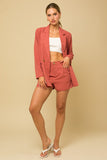 Gilli Casually Chic Double Breathable Feel Front Pleated Shorts - Rosa Apparel