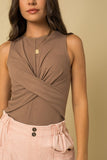 Gilli Sleeveless Cross Detail Bodysuit - Rosa Apparel