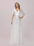 Glamorous Tulle with Sequin Appliques Wedding Dress - Rosa Apparel