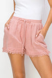 HYFVE Drawstring Frayed Shorts - Rosa Apparel