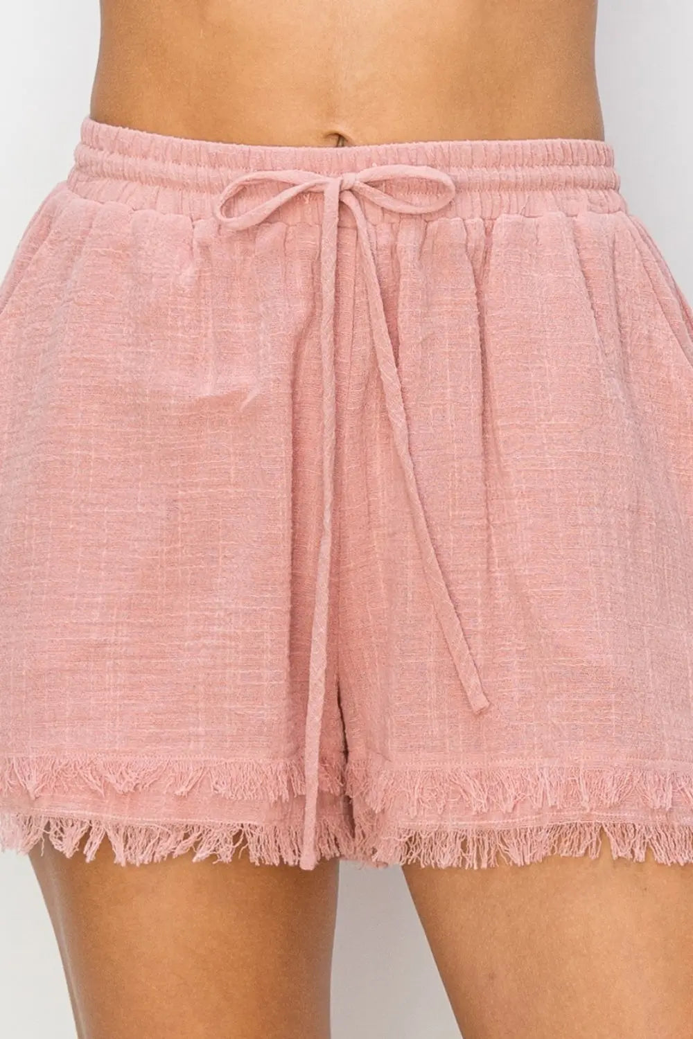 HYFVE Drawstring Frayed Shorts - Rosa Apparel