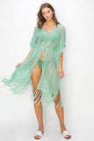 HYFVE Drawstring Waist Fringed Hem Cover Up - Rosa Apparel