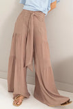 HYFVE Tie Front Ruched Tiered Pants - Rosa Apparel