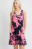 Heimish Full Size Floral V-Neck Tank Dress with Pockets - Rosa Apparel