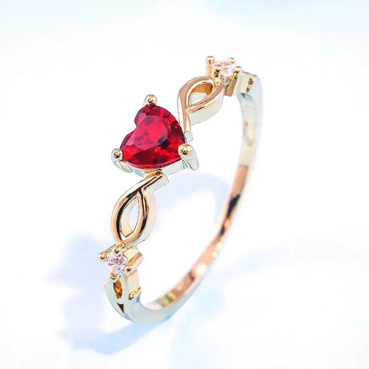 Huitan Simple Heart Cubic Zirconia Ring - Rosa Apparel