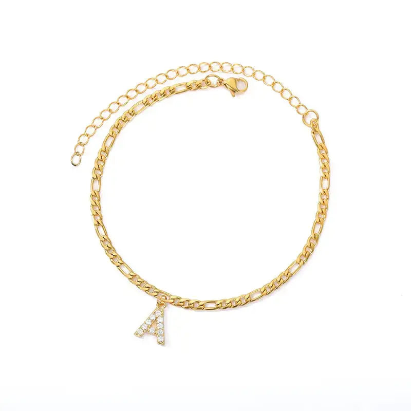 Initial Anklet Jewelry Accessory - Rosa Apparel