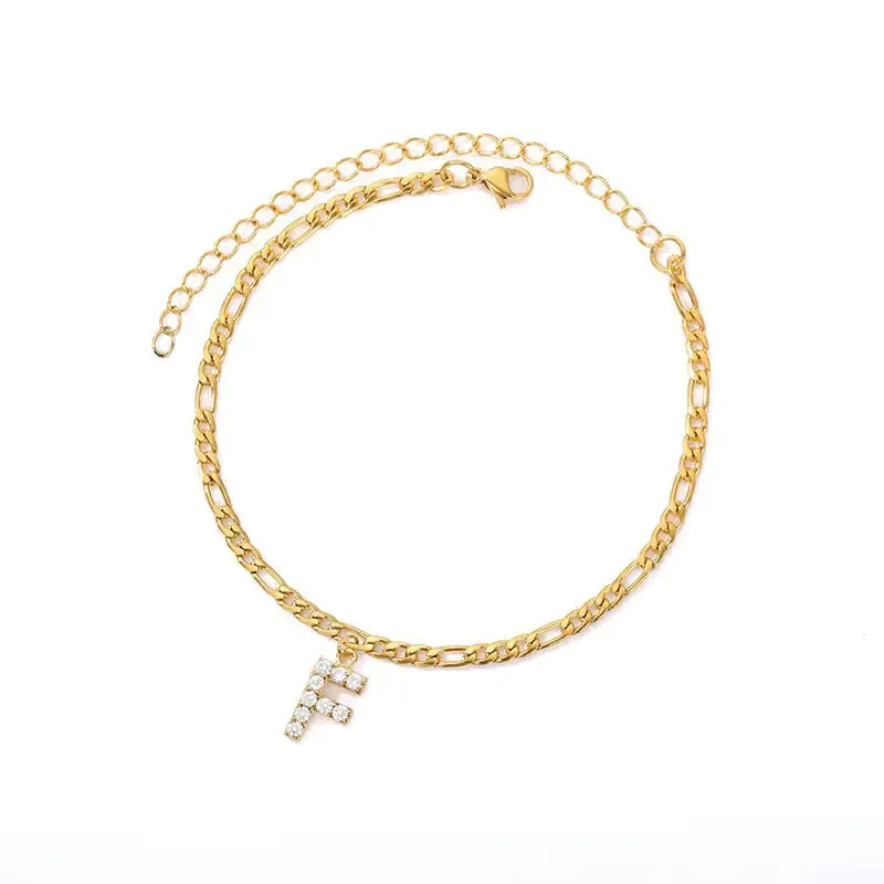 Initial Anklet Jewelry Accessory - Rosa Apparel