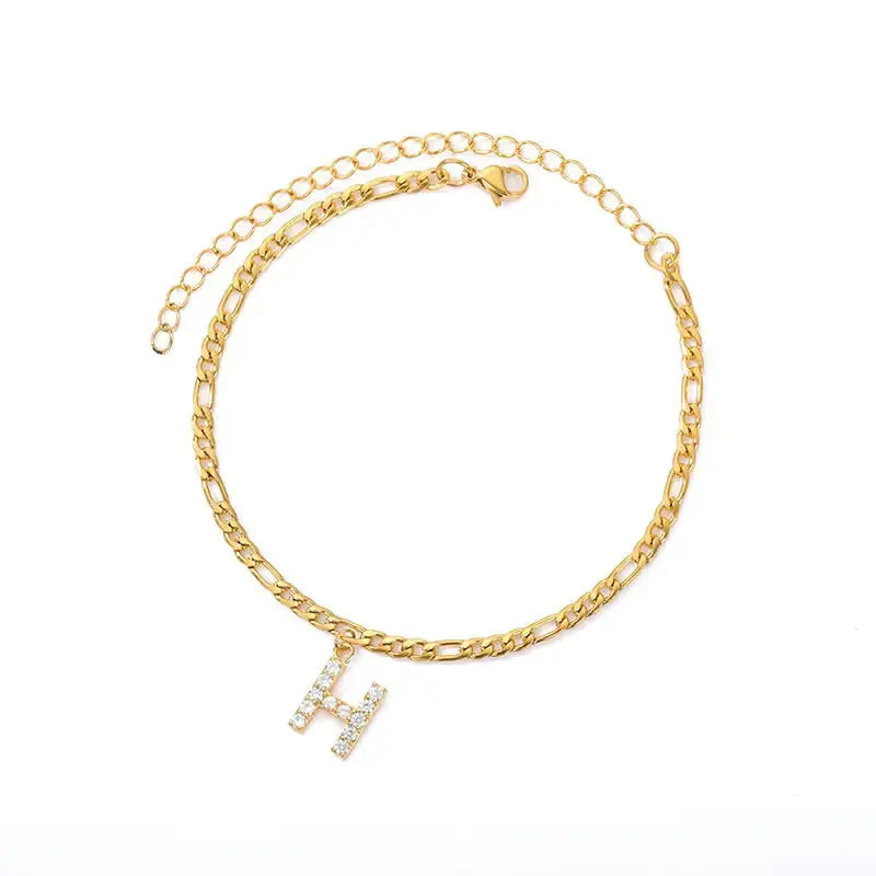 Initial Anklet Jewelry Accessory - Rosa Apparel