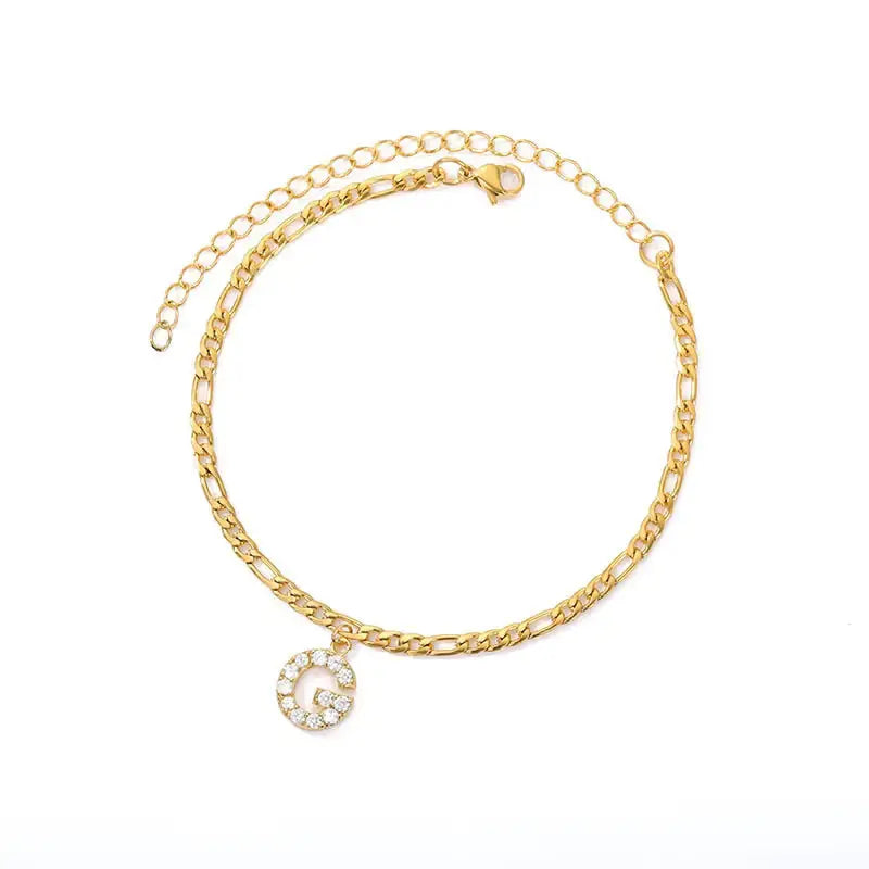 Initial Anklet Jewelry Accessory - Rosa Apparel