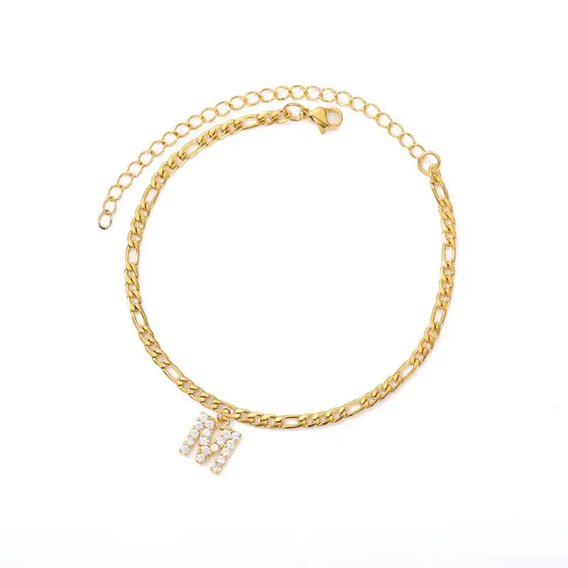 Initial Anklet Jewelry Accessory - Rosa Apparel