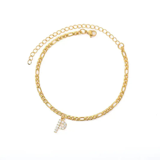 Initial Anklet Jewelry Accessory - Rosa Apparel