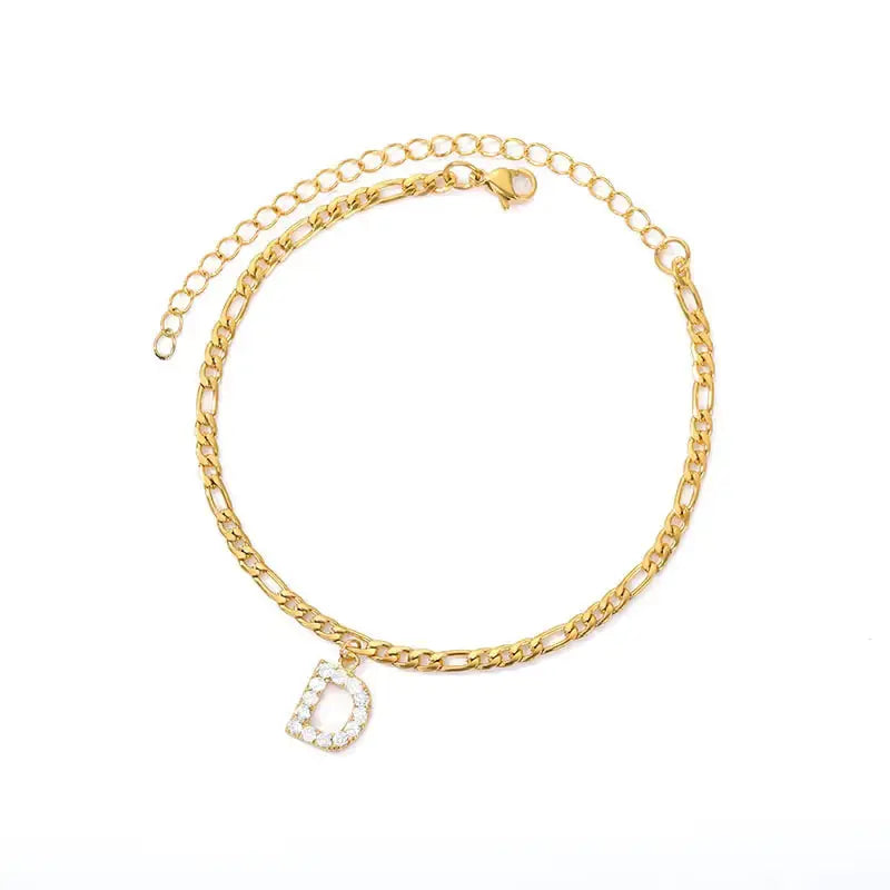 Initial Anklet Jewelry Accessory - Rosa Apparel