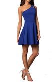 JUNIORS ONE SHOULDER DRESS WITH TEARDROP CUTOUT - Rosa Apparel