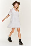 Jade By Jane Ruffled V-Neck Short Sleeves Tiered Mini Dress JBJ1054A - Rosa Apparel