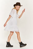 Jade By Jane Ruffled V-Neck Short Sleeves Tiered Mini Dress JBJ1054A - Rosa Apparel