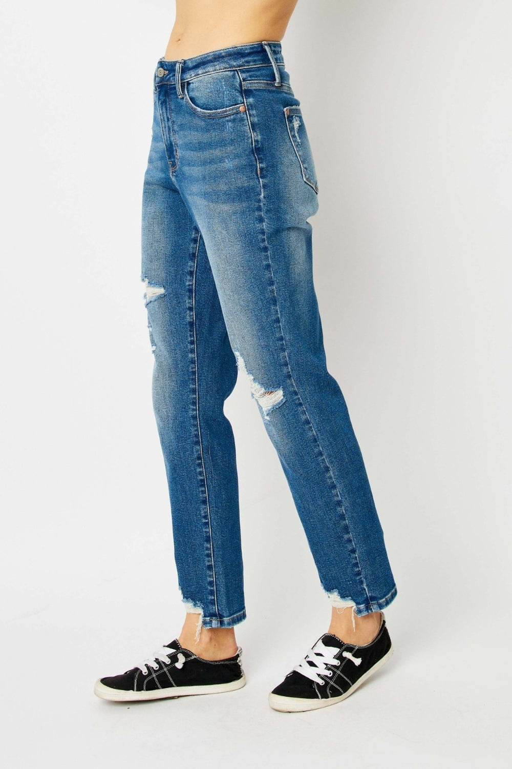 Judy Blue Full Size Distressed Slim Jeans - Rosa Apparel