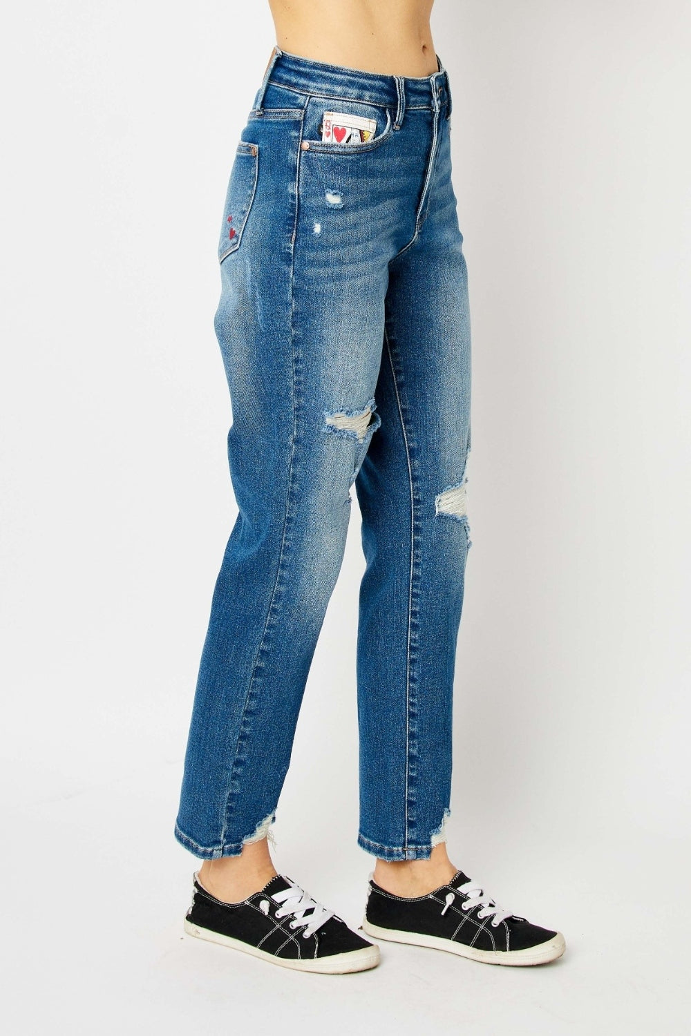 Judy Blue Full Size Distressed Slim Jeans - Rosa Apparel