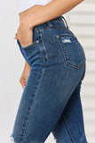 Judy Blue Full Size Mid Waist Distressed Slim Fit Trendy Look Jeans - Rosa Apparel