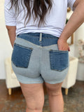 Judy Blue Full Size Color Block Denim Shorts Style #: 15256 Judy Blue