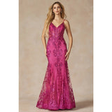 Juliet 274 Embroidered Sequins Mermaid Evening Prom Gown - Rosa Apparel