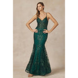 Juliet 274 Embroidered Sequins Mermaid Evening Prom Gown - Rosa Apparel