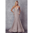 Juliet 207 Low V-neck Fitted Glitter Prom Dress - Rosa Apparel