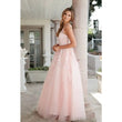 Juliet 224 Floral Appliques Prom Ballgown - Rosa Apparel