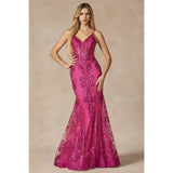 Juliet 274 Embroidered Sequins Mermaid Evening Dress - Rosa Apparel