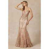 Juliet 274 Embroidered Sequins Mermaid Evening Dress - Rosa Apparel