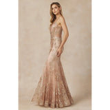 Juliet 274 Embroidered Sequins Mermaid Evening Dress - Rosa Apparel