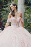 Juliet Off-The-Shoulder Embroidery Back Bow Quinceanera Ball Gown - Rosa Apparel