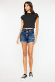 Kan Can USA Raw Hem Button-Fly Slightly stretchy Denim Shorts - Rosa Apparel