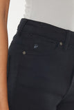 Kan Kan USA Casual High Rise Frayed Hem Black Denim Shorts - Rosa Apparel